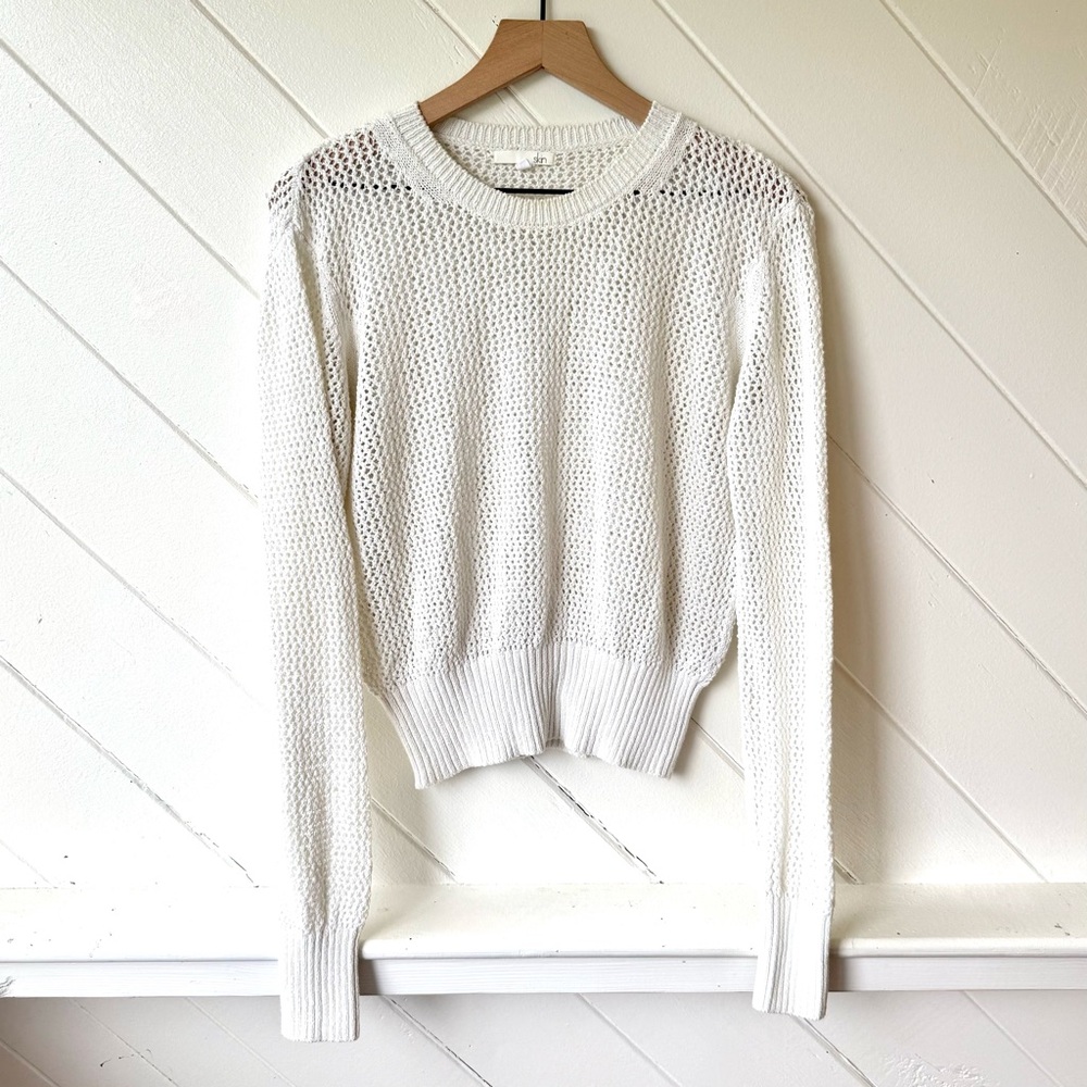 SKIN white crochet cotton top